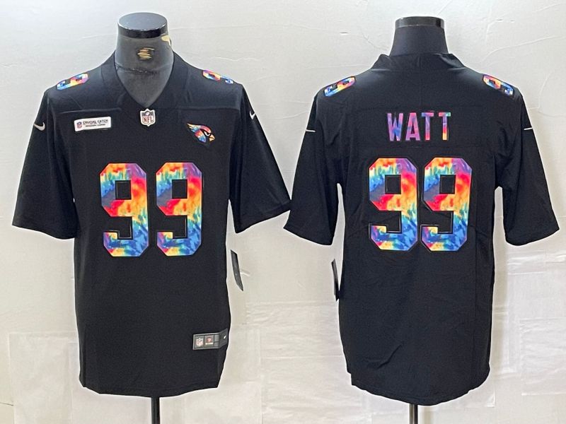 Men Arizona Cardinals 99 Watt Black 2024 Nike Rainbow Limited NFL Jersey